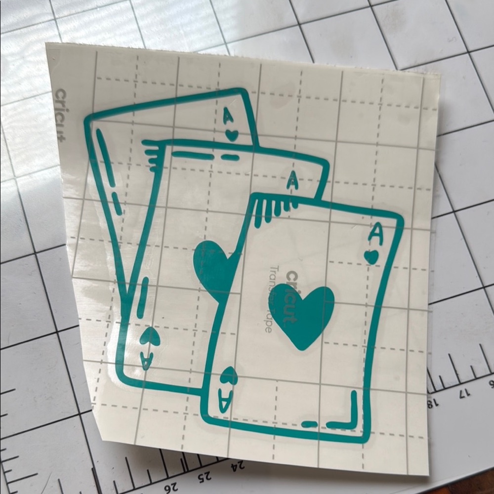 Cricut Teal Ace Card Decals